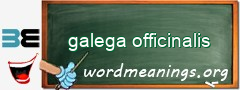 WordMeaning blackboard for galega officinalis